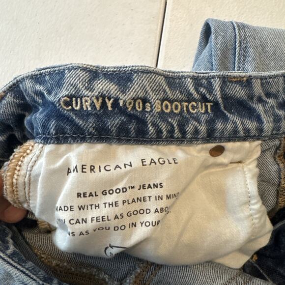 American Eagle Outfitters Curvy 90s Bootcut Stretch Womens Denim Jeans S 8 short - Picture 6 of 7